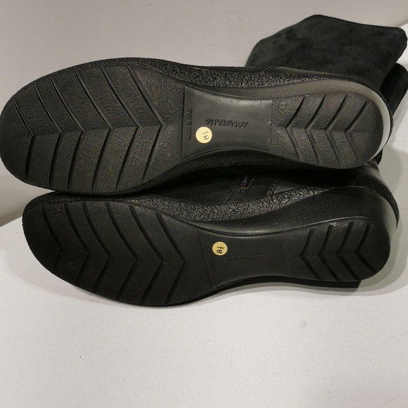 AQUATALIA  'Minnow' Black Suede Wedge Knee Boots: Size 8.5 M - Picture 14 of 15